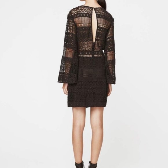 Rebecca Minkoff Lace Eyelet Slit Back Dress Size 10 - Picture 3 of 7